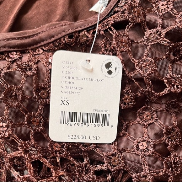 NWT Free People X Intimately FP Smoke & Mirrors Rhinestone Overlay Bodysuit Slip - Picture 5 of 13